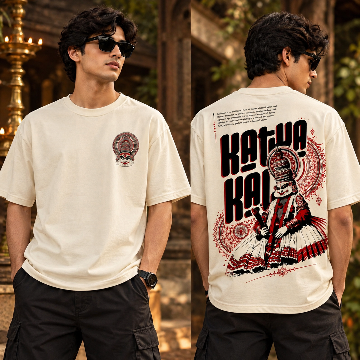 Kathakali Heritage Graphic Oversized T-Shirt